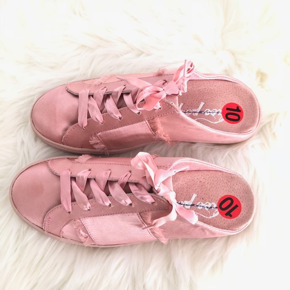 NEW Free People Satin Lace-up Slide Sneakers - Picture 3 of 6